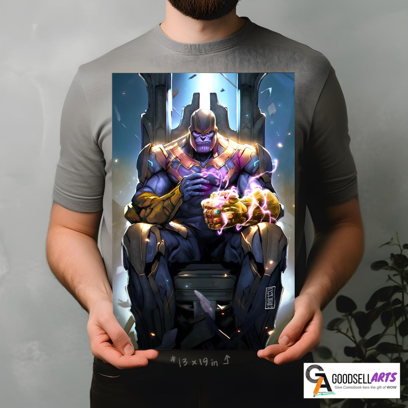 Thanos Poster |  Avengers Thanos Wall Art | Avengers Thanos Art Print | Marvel Thanos Art | Infinity Gauntlet poster | Geek Room Decor