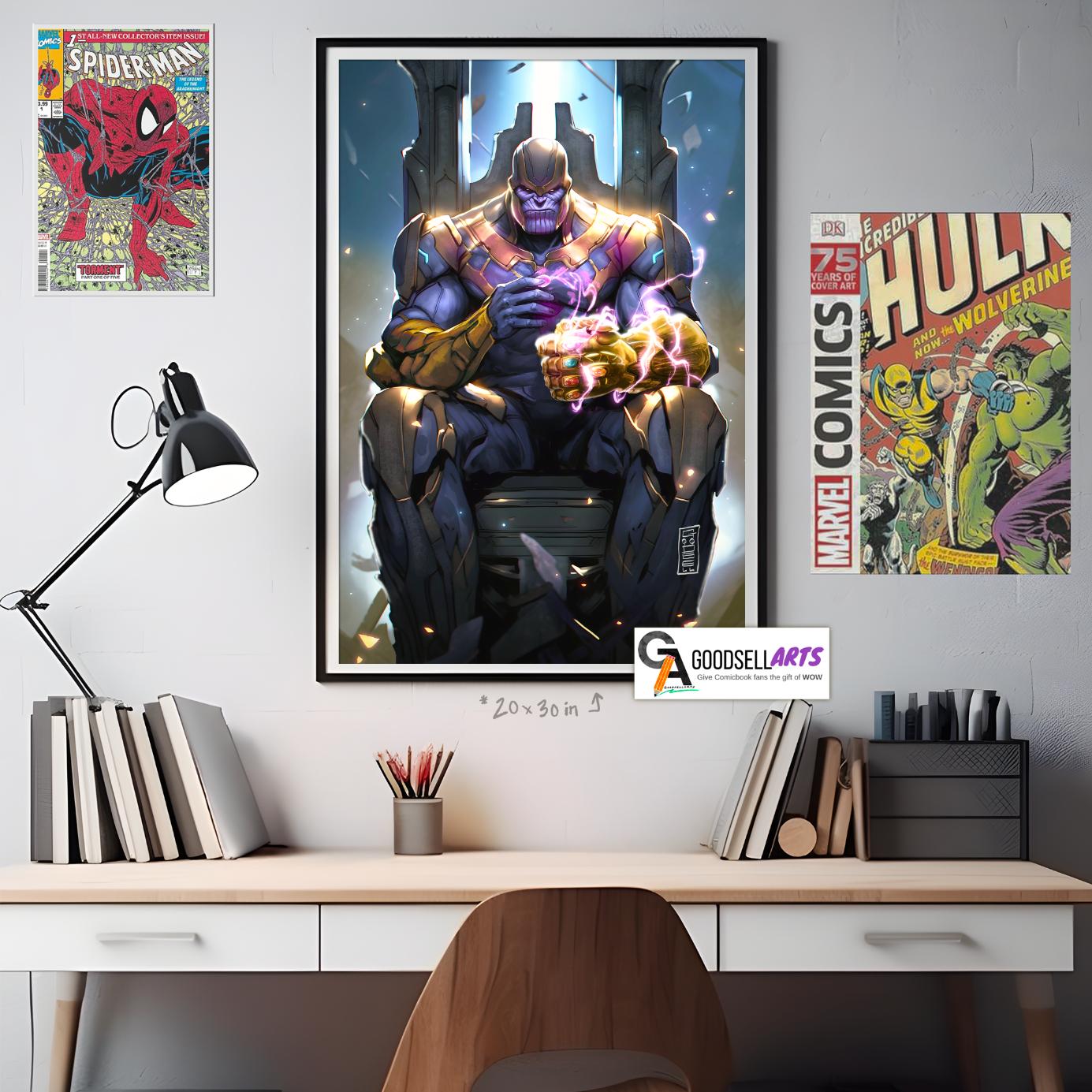 Thanos Poster |  Avengers Thanos Wall Art | Avengers Thanos Art Print | Marvel Thanos Art | Infinity Gauntlet poster | Geek Room Decor