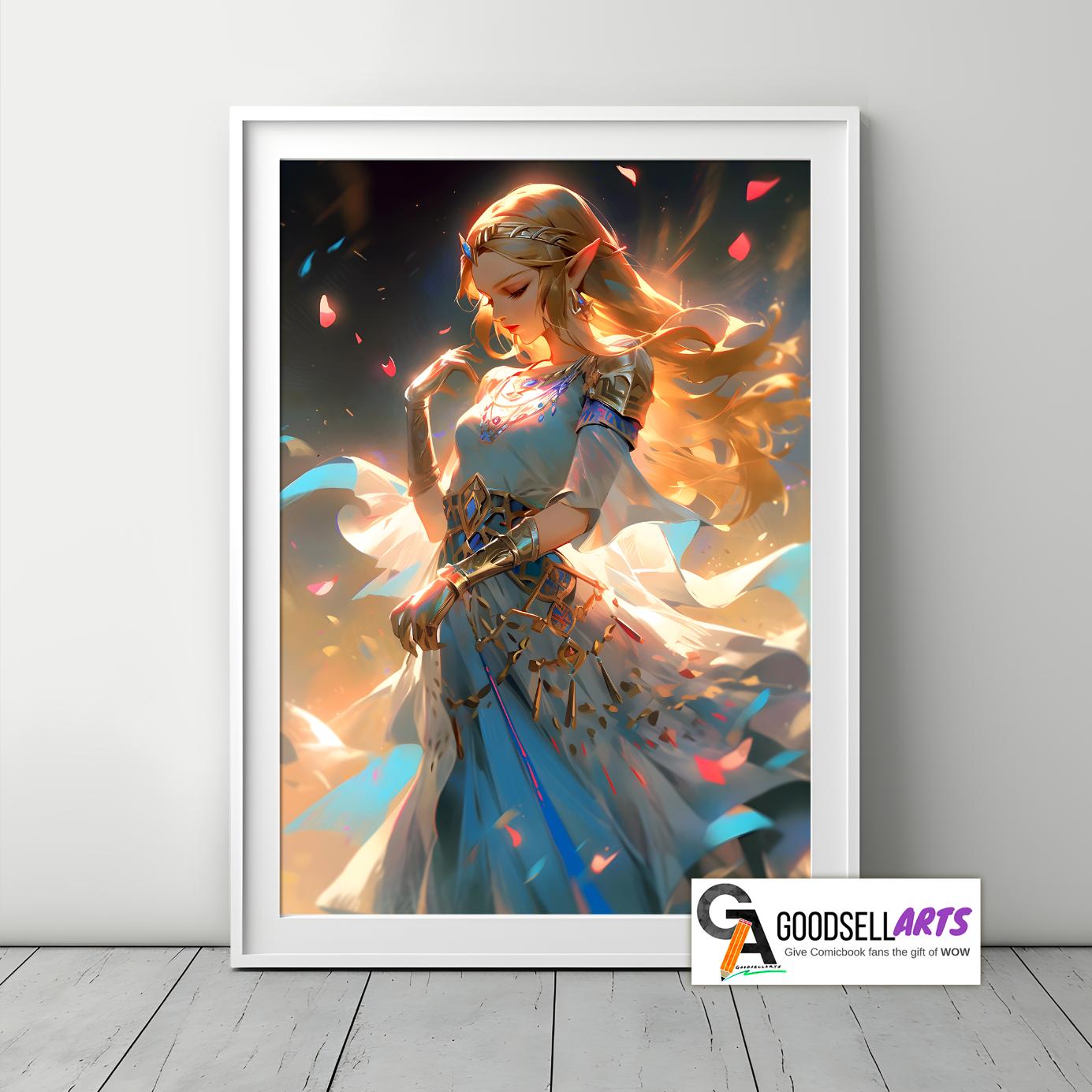 Princess Zelda Poster | Zelda wall art | Nintendo Game room decor | Video Game art | Breath of the Wild |  Echoes of wisdom | Zelda fan gift