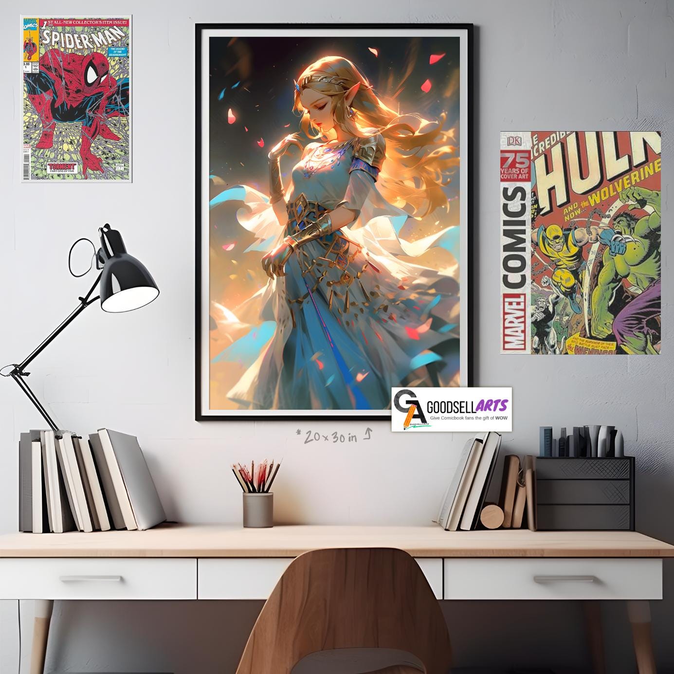 Princess Zelda Poster | Zelda wall art | Nintendo Game room decor | Video Game art | Breath of the Wild |  Echoes of wisdom | Zelda fan gift