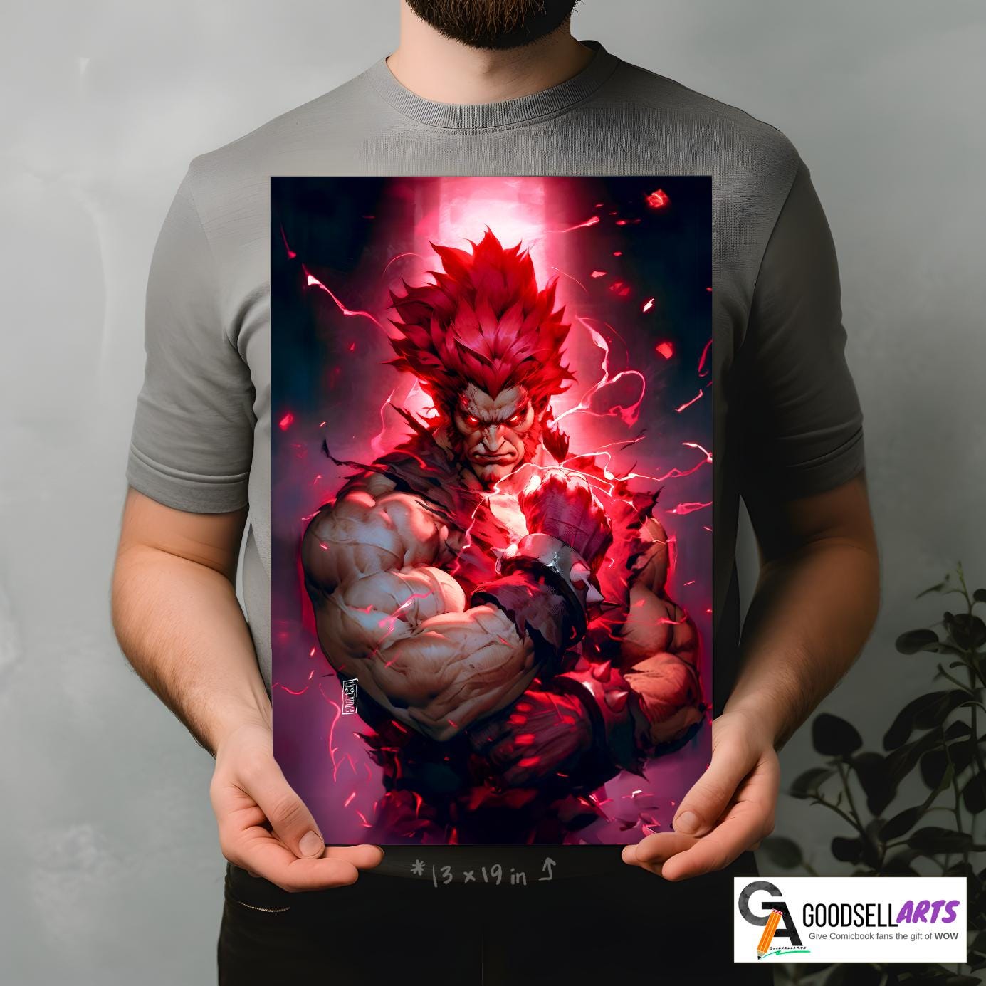 Akuma Poster Print | Street Fighter Art | Gaming Poster | SF6 | Akuma Artwork | Video Game Poster | Gaming room gift | Video game poster