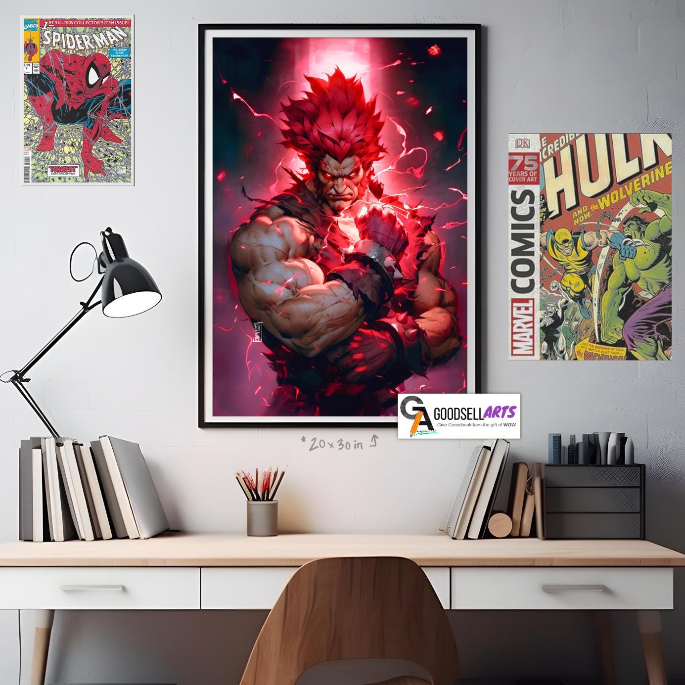 Akuma Poster Print | Street Fighter Art | Gaming Poster | SF6 | Akuma Artwork | Video Game Poster | Gaming room gift | Video game poster