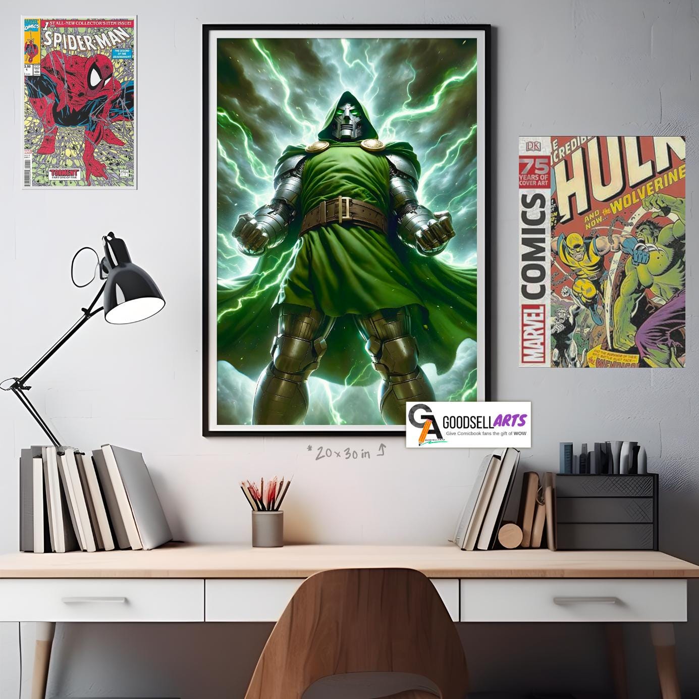 Doctor Doom Poster | Marvel Dr Doom Art Print | Dr. Doom Wall Art | Marvel Gifts for him  | Victor Von doom Poster | Doctor Doom fan art