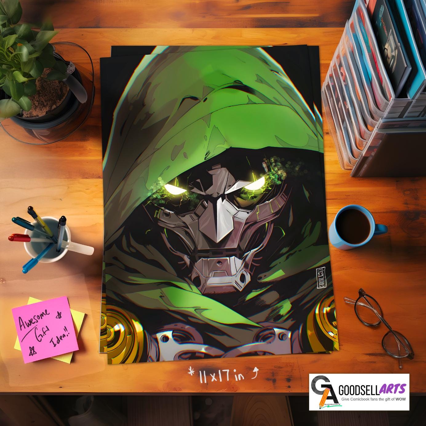 Doctor Doom Poster,, Marvel Wall Art, Dr. Doom Art Print, Avengers Doomsday poster, Victor Von Doom, Gamer room decor, Fantastic Four poster