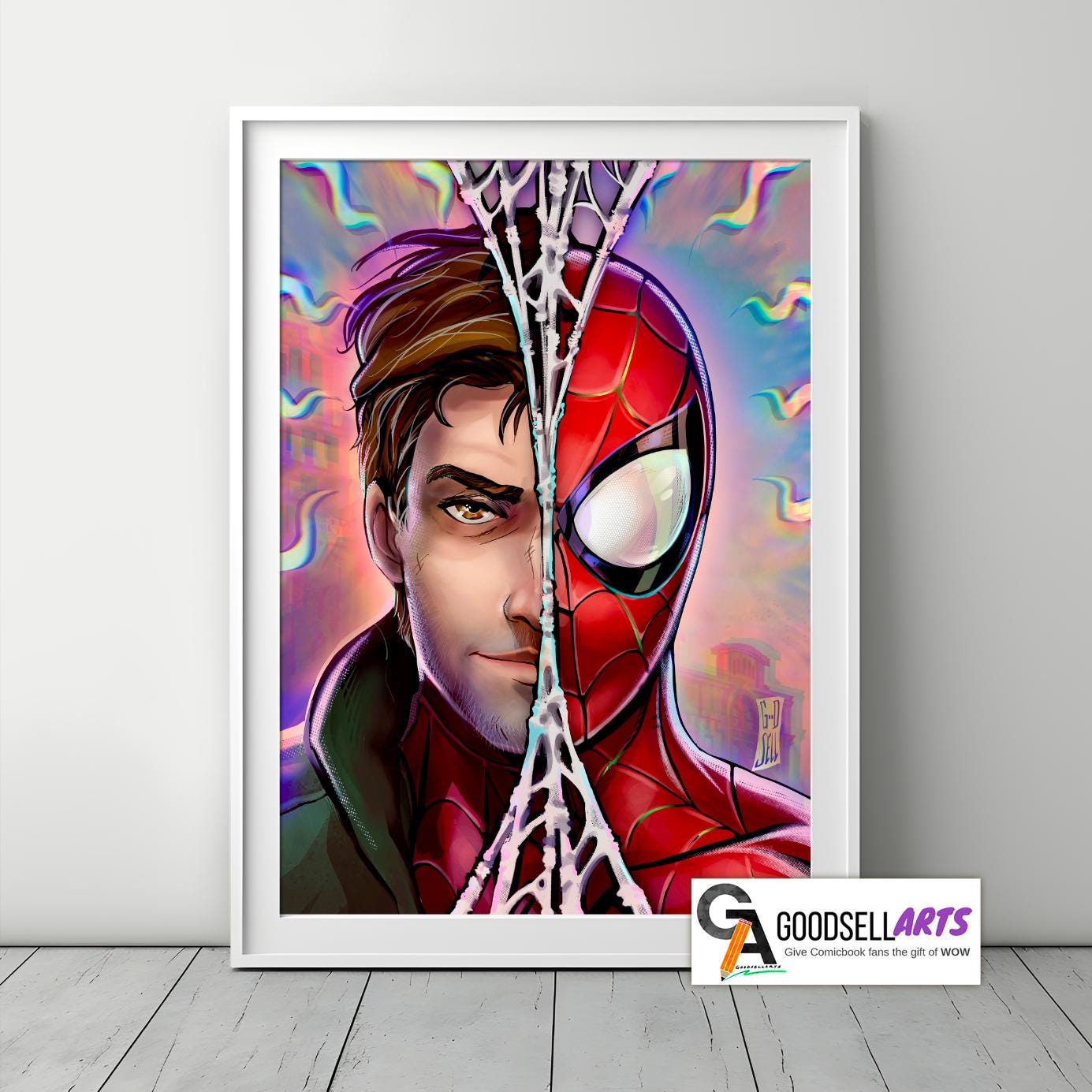 Spiderman Poster Print | SpiderVerse Poster | Peter Parker poster | Spiderman wall art | Spiderman portrait | Peter Parker Spiderverse print