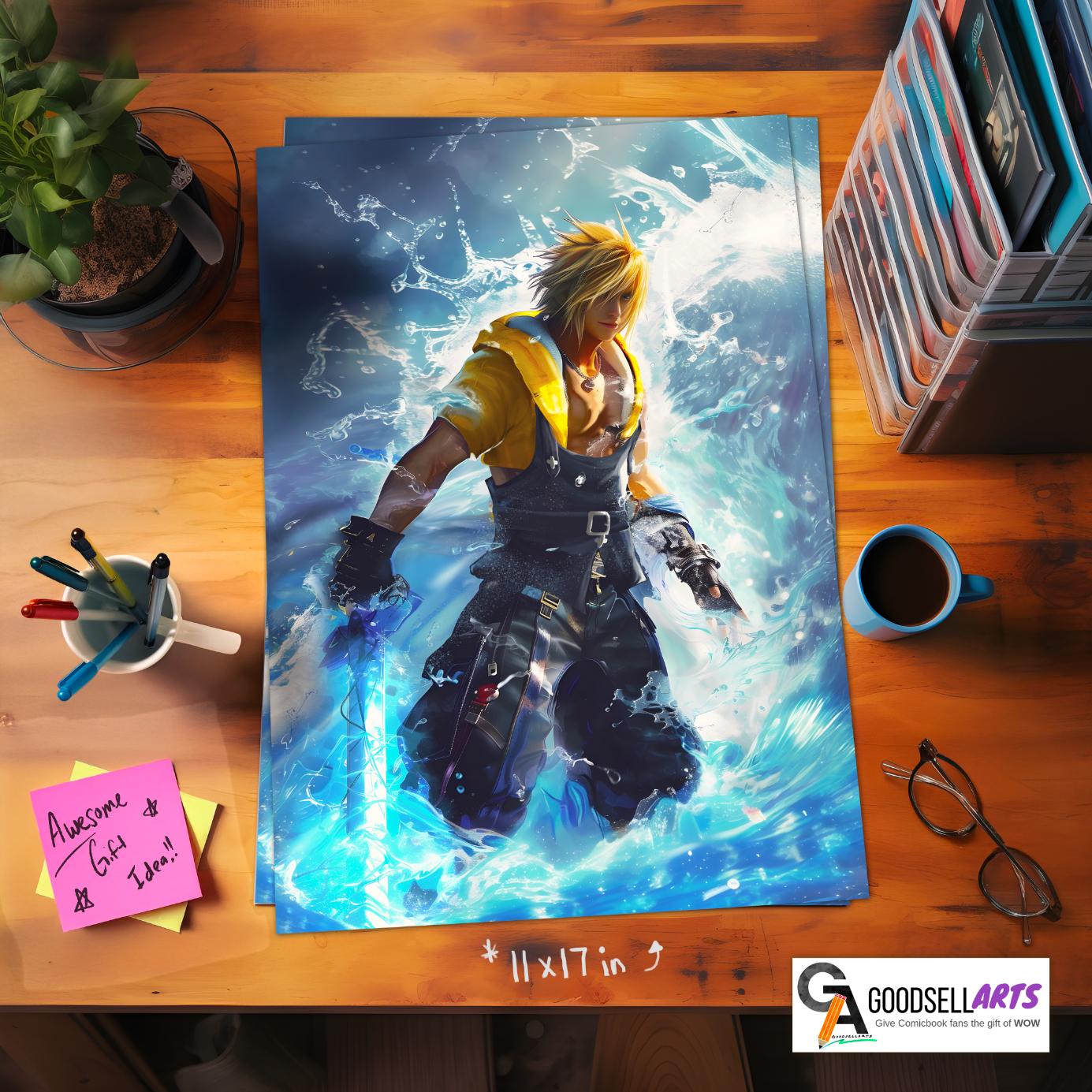 Tidus Final Fantasy Poster | &quot;I&#39;ve been saving this one for you!&quot; | FFX | Gaming Decor | Gamer Gift | Tidus art print | Final Fantasy X