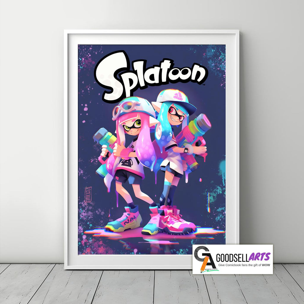 Splatoon Poster Print | Gaming Poster | Video Game Wall Art | Video Game poster | Nintendo Gifts | Splatoon Inklings