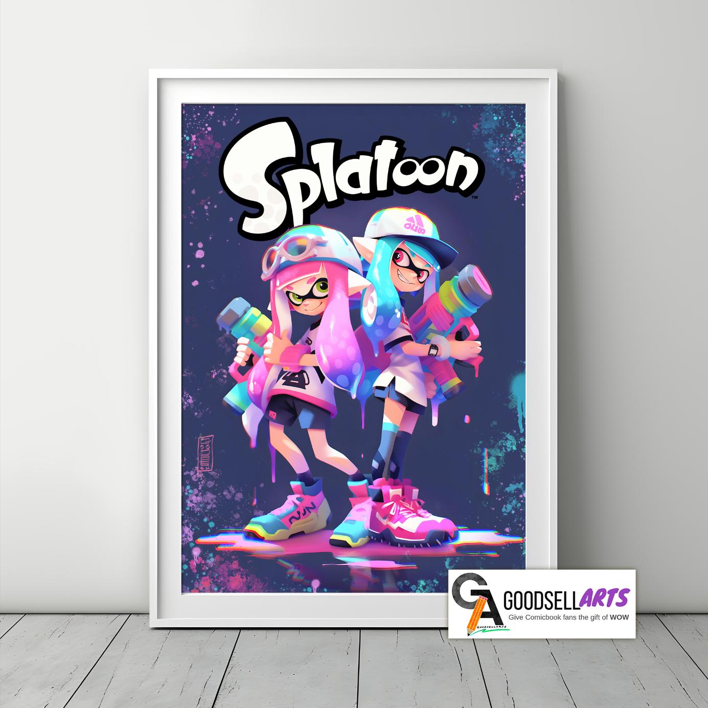 Splatoon Poster Print | Gaming Poster | Video Game Wall Art | Video Game poster | Nintendo Gifts | Splatoon Inklings