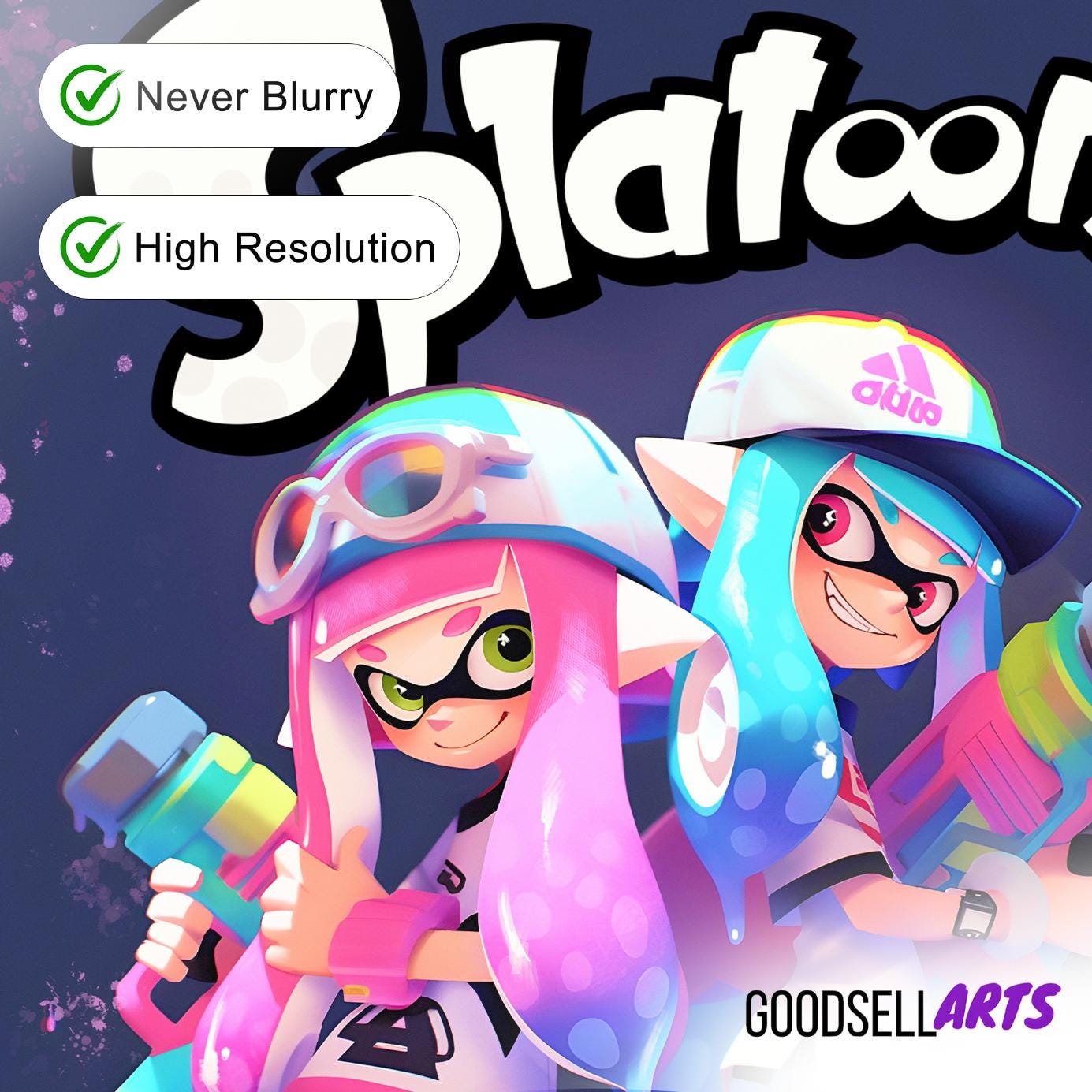Splatoon Poster Print | Gaming Poster | Video Game Wall Art | Video Game poster | Nintendo Gifts | Splatoon Inklings