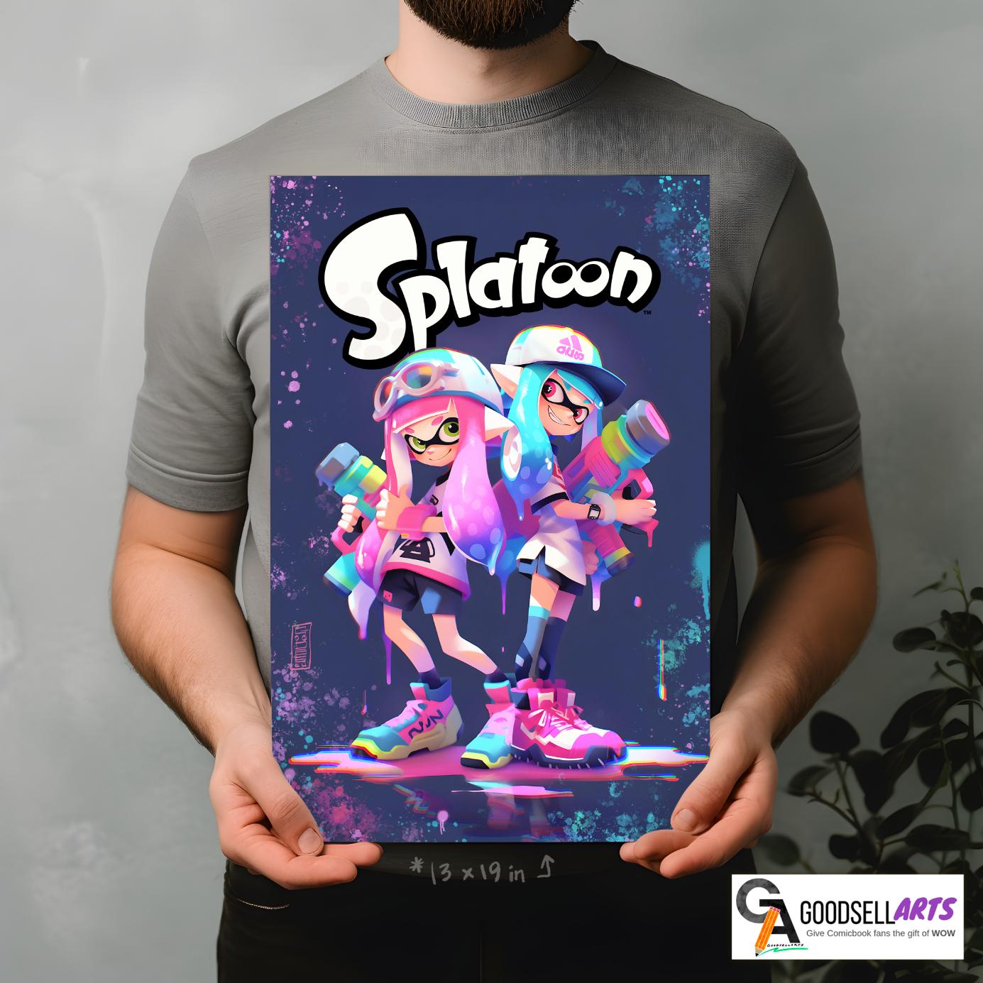 Splatoon Poster Print | Gaming Poster | Video Game Wall Art | Video Game poster | Nintendo Gifts | Splatoon Inklings