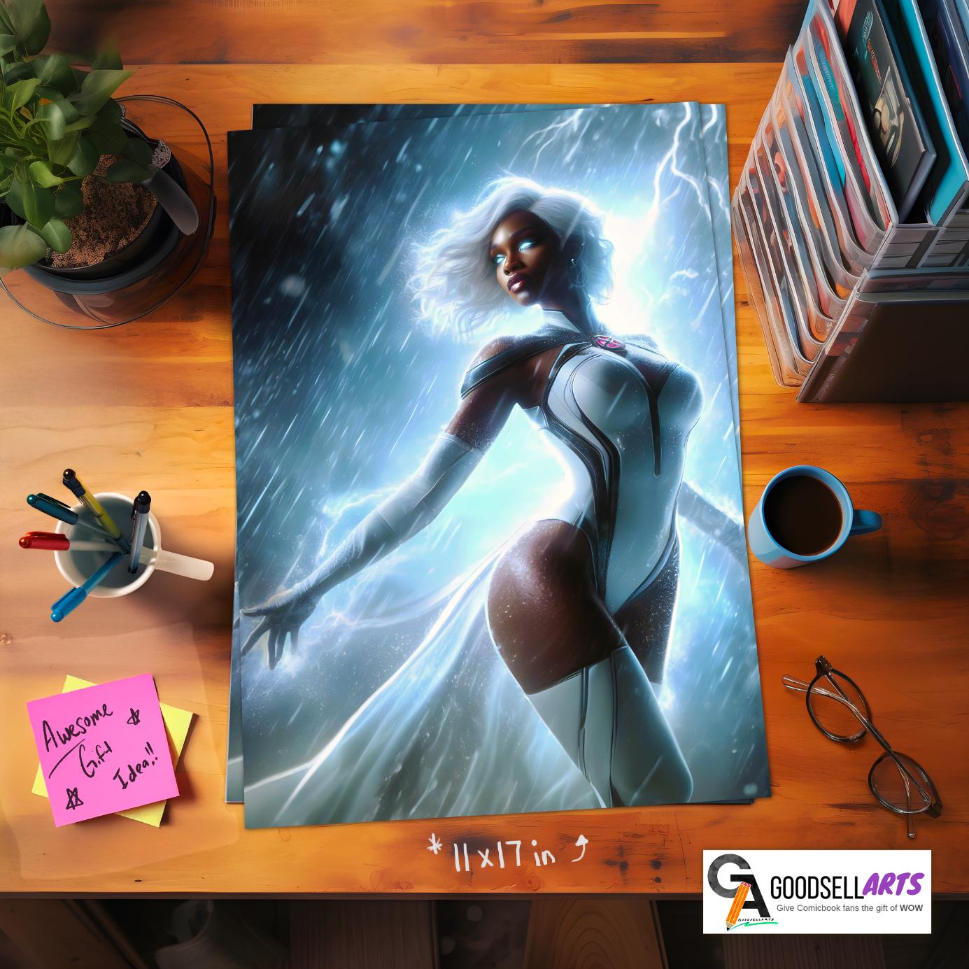 Storm X-Men Poster | Marvel X-Men Storm art print | Storm Wall Art | Storm X-men Gift | Ororo Munroe | Geek room decor | Storm Gift for him