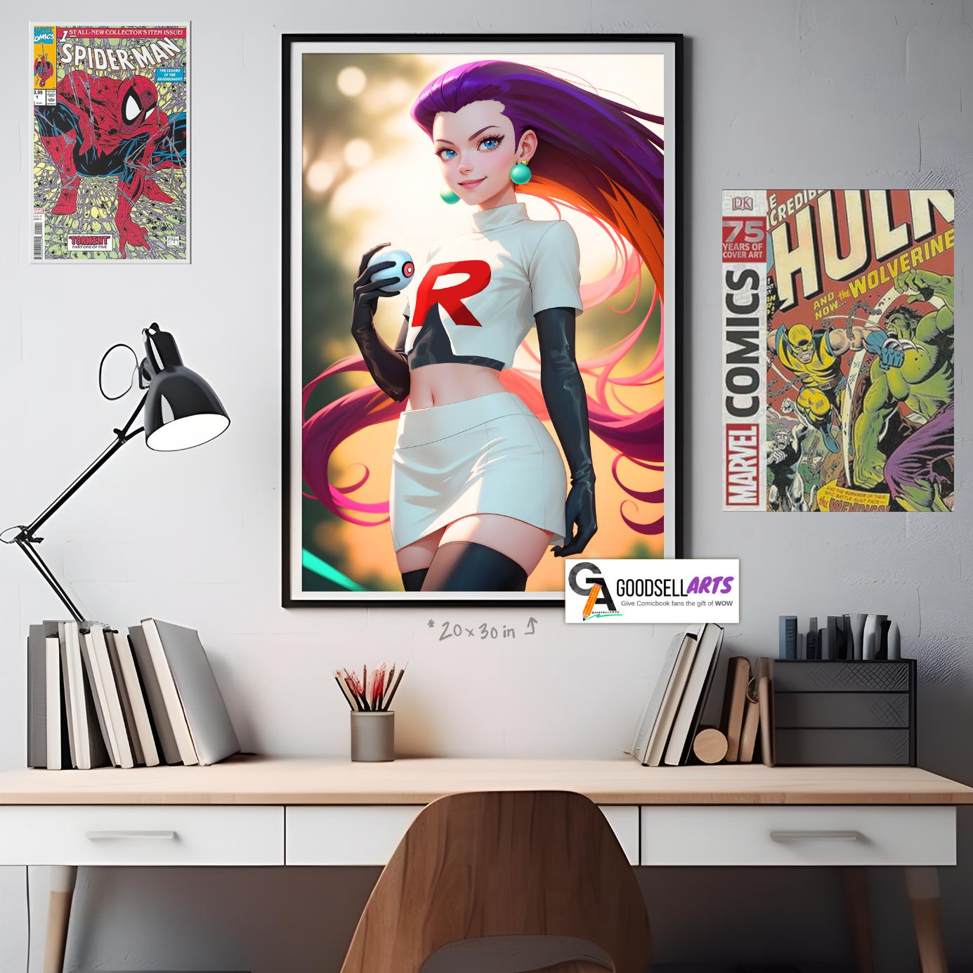 Jessie Team Rocket Poster | Pokemon Poster | Gaming Gift | Video Game Wall Art | Jessie Trainer print | Jessie James Team Rocket art print