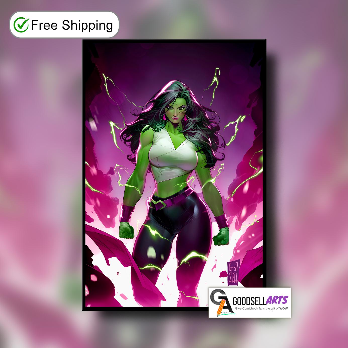 She-Hulk Poster Print | Avengers She-Hulk Poster |Jennifer Walters Print | Marvel She-Hulk Wall Art | Collectible | Comic fan gift