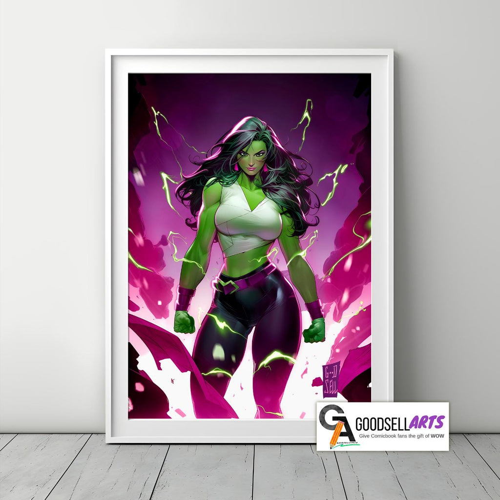 She-Hulk Poster Print | Avengers She-Hulk Poster |Jennifer Walters Print | Marvel She-Hulk Wall Art | Collectible | Comic fan gift