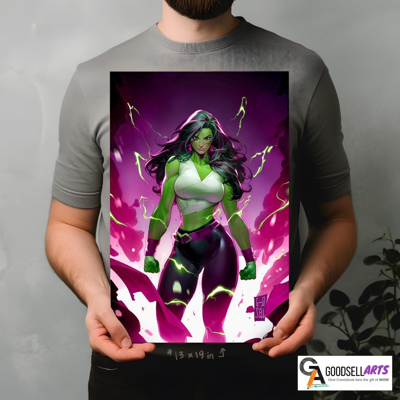 She-Hulk Poster Print | Avengers She-Hulk Poster |Jennifer Walters Print | Marvel She-Hulk Wall Art | Collectible | Comic fan gift