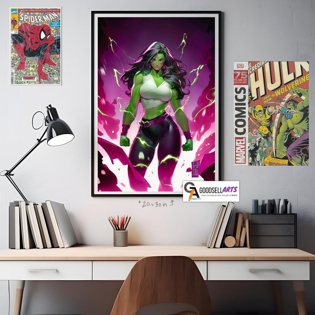 She-Hulk Poster Print | Avengers She-Hulk Poster |Jennifer Walters Print | Marvel She-Hulk Wall Art | Collectible | Comic fan gift