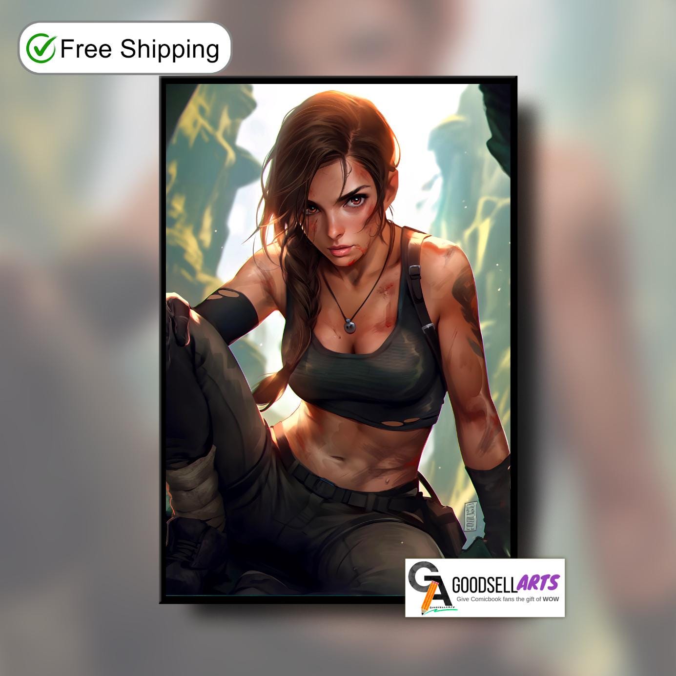 Lara Croft Art Print | Tomb Raider Poster | Gaming Poster | Video Game Poster | Lara Croft Art | Video Game Art | Tomb Raider gift