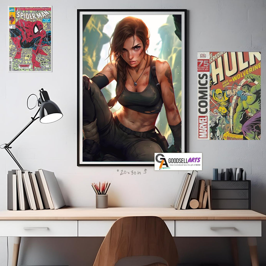Lara Croft Art Print | Tomb Raider Poster | Gaming Poster | Video Game Poster | Lara Croft Art | Video Game Art | Tomb Raider gift