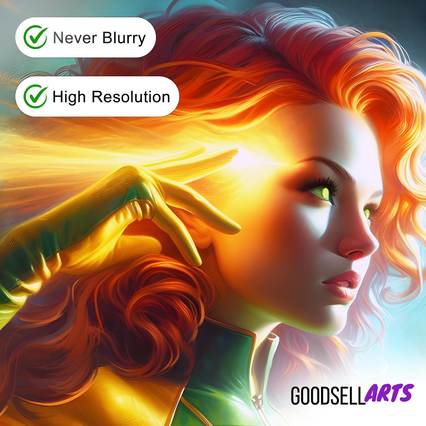Jean Grey Poster | X-Men Phoenix Poster | Jean Grey Art Print | Marvel Wall Art | Phoenix Force | Jean Gray Marvel Girl Art | Comic gift