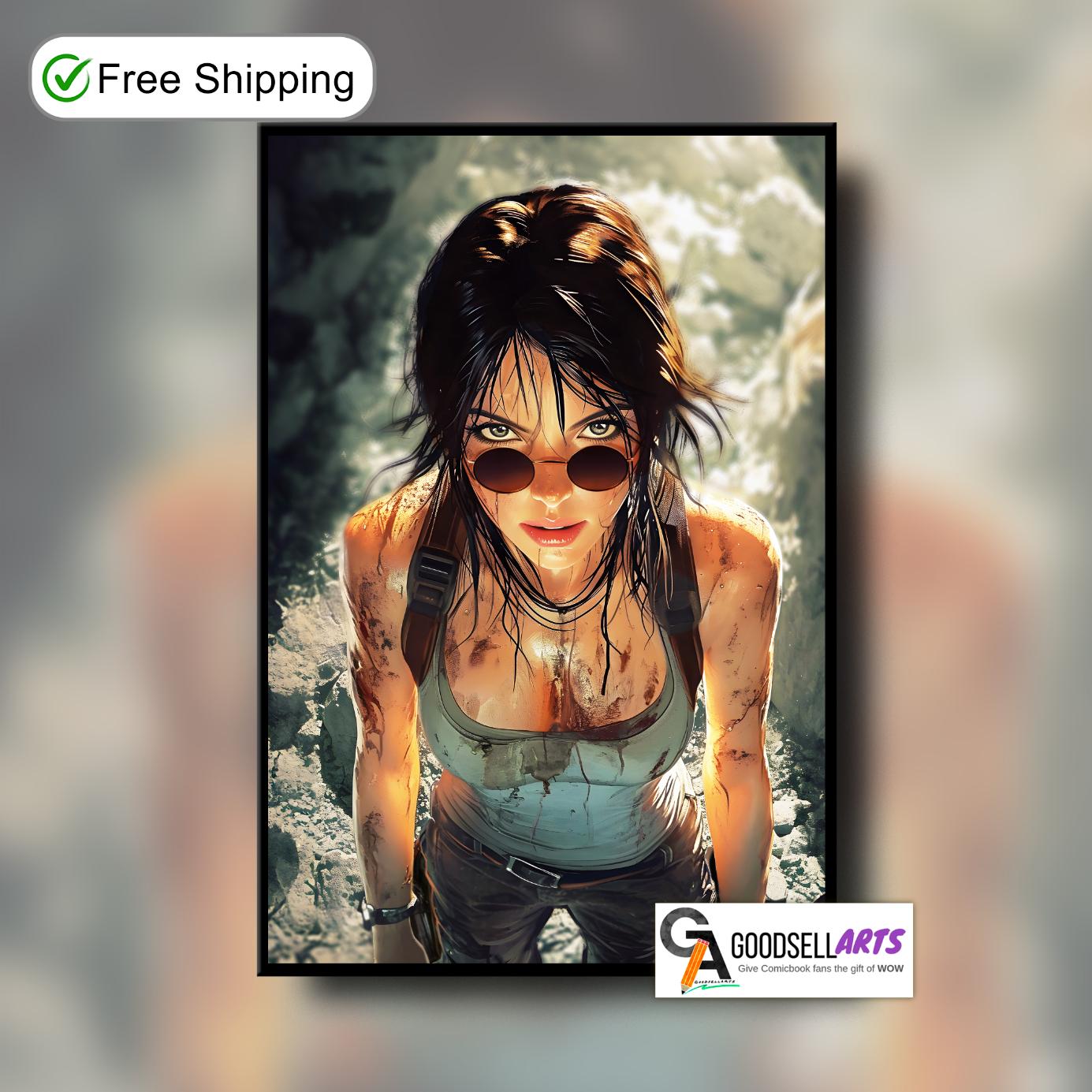 Lara Croft Tomb Raider Poster Print | Gaming Poster | Video Game Poster | Lara Croft Art | Shadow of the Tomb Raider | Game Room Decor Gift