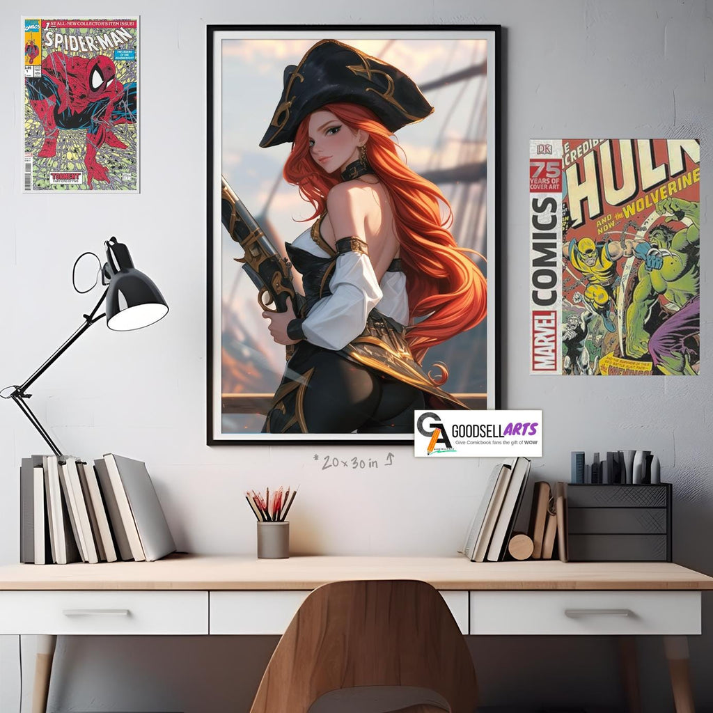 Miss Fortune League of Legends poster, LoL wall art print, Video Game room decor, League of legends gift, LoL fanart, Gamer gift