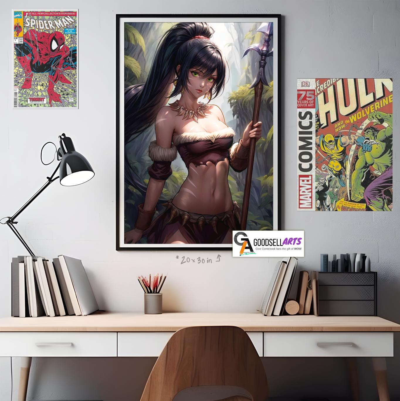 Nidalee League of Legends poster, LoL wall art print, Video Game room decor, League of legends gift, LoL fanart, Nidalee Champion gift